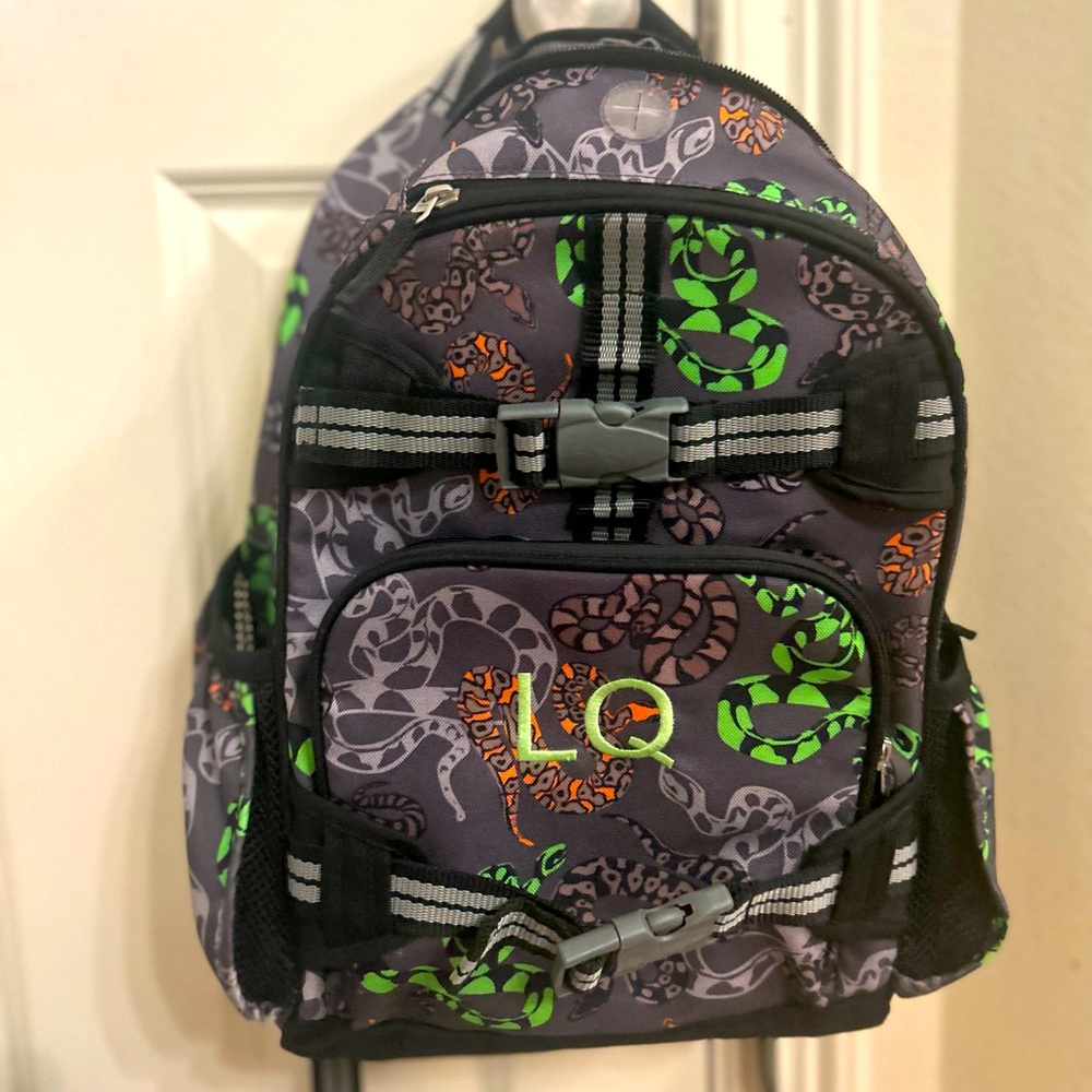 Very good used condition Pottery Barn Kids Snake Print Small Backpack